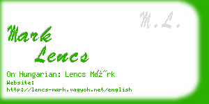 mark lencs business card